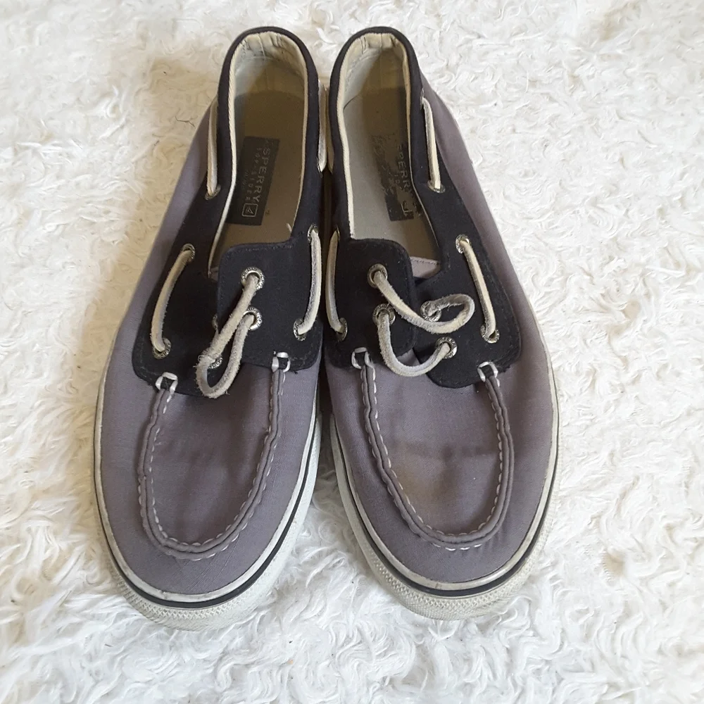 Sperry 0298414 canvas black grey boat shoe 8.5 Mens